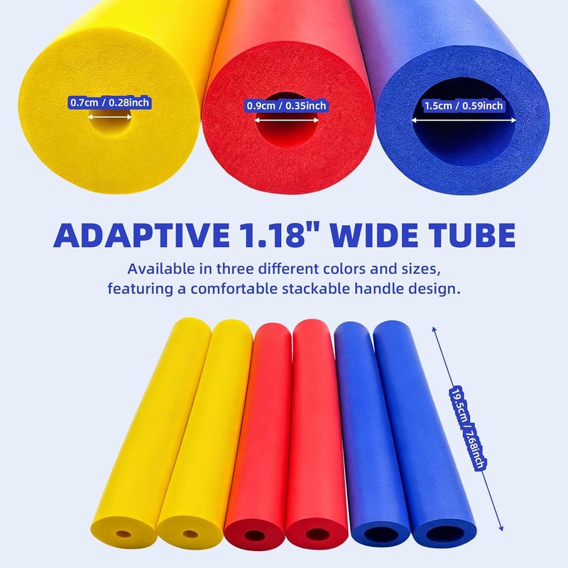 DLBEEM 22 Pcs Foam Grip Tubing 5 Sizes Adaptive Utensils Grip Tubing Grip Strength Enhancement Device for Utensils, Writing Instruments for Persons With Disabilities Elderly Individuals with limited Mobility - Image 2